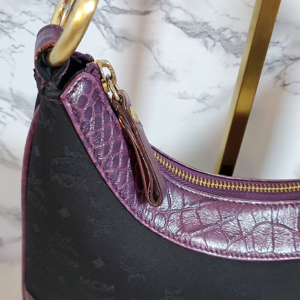 MCM Black and Purple Hobo Shoulder Bag EUC - Picture 12 of 12